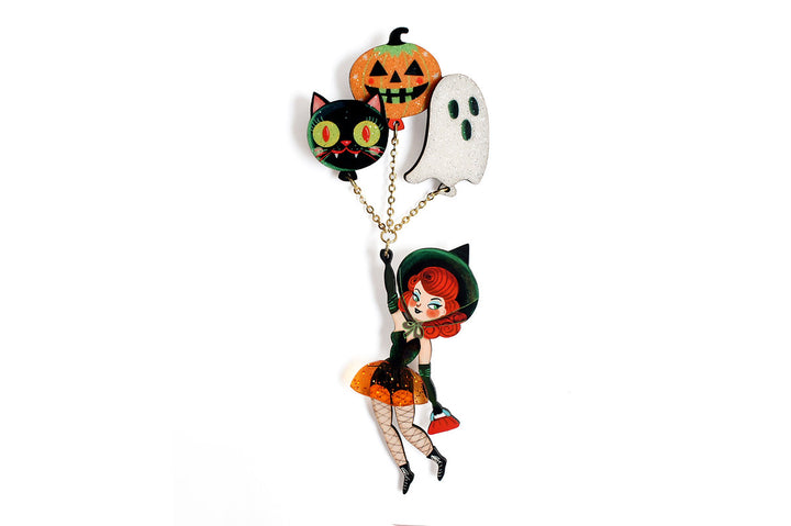 LaliBlue : Cursed Carnival : Witch with Balloons Brooch