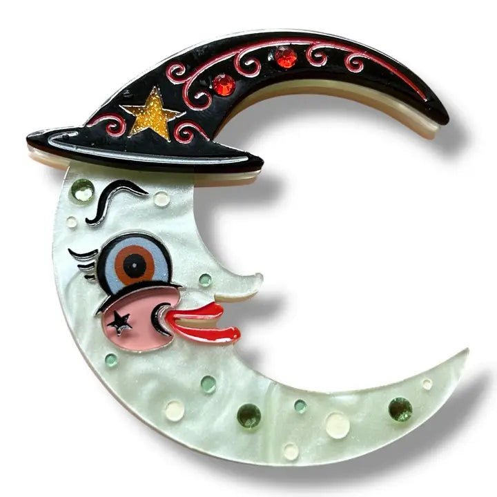 Lipstick & Chrome : Witchy Crescent Moonhilda Brooch x Johanna Parker