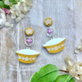 PolyPaige : Pyrex Mini Brooch & Earring Set