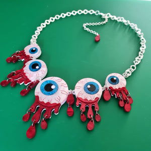 Cherryloco : Zombie Halloween Eyeball Charm Statement Necklace [PRE-ORDER]