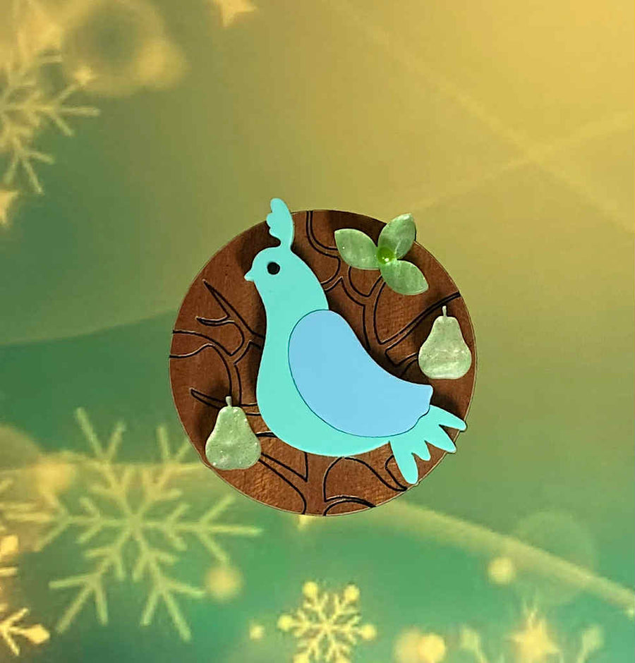 Tantalising Treasures : Christmas : Partridge in a Pear Tree Brooch