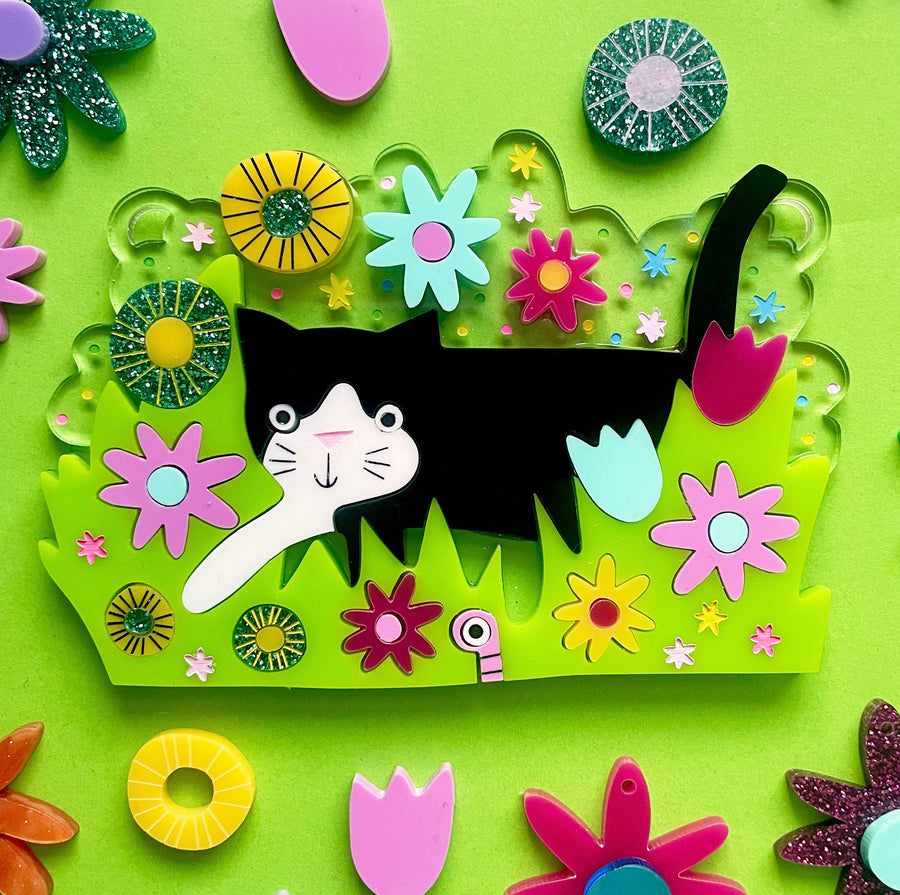 Happy Stuff Studio : Cat in the Garden Statement Necklace [PRE-ORDER]