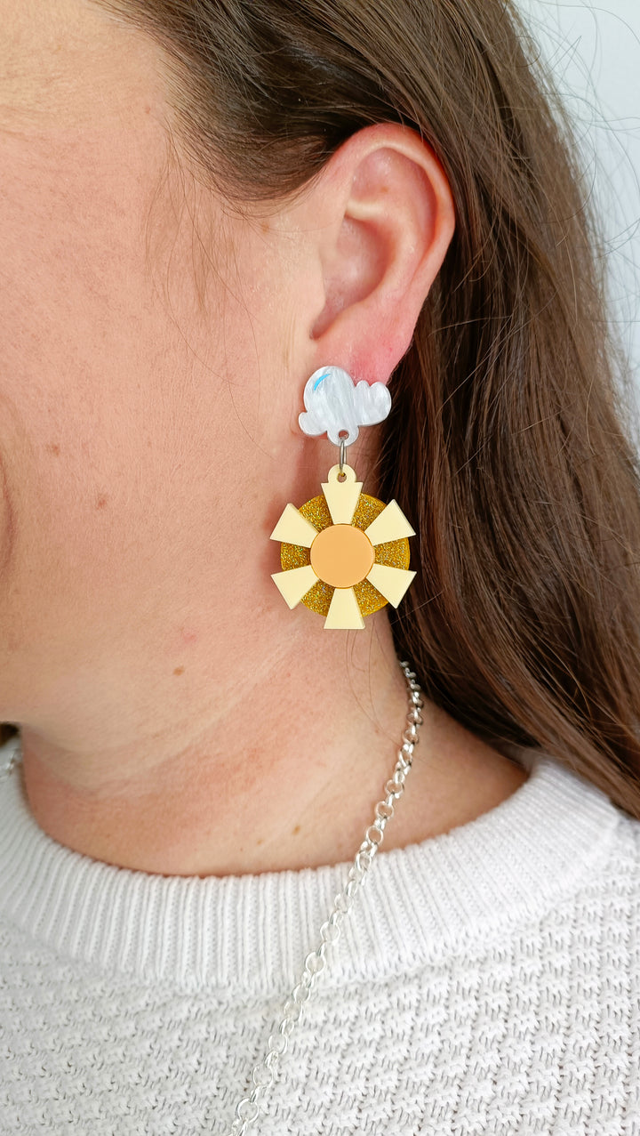 Bright and Bubbly : Whimsical Creatures : Good Morning World Dangle Earrings