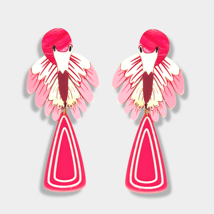 Bobbi Frances : Pastel Days : Blush Feathers Earrings [PRE-ORDER]