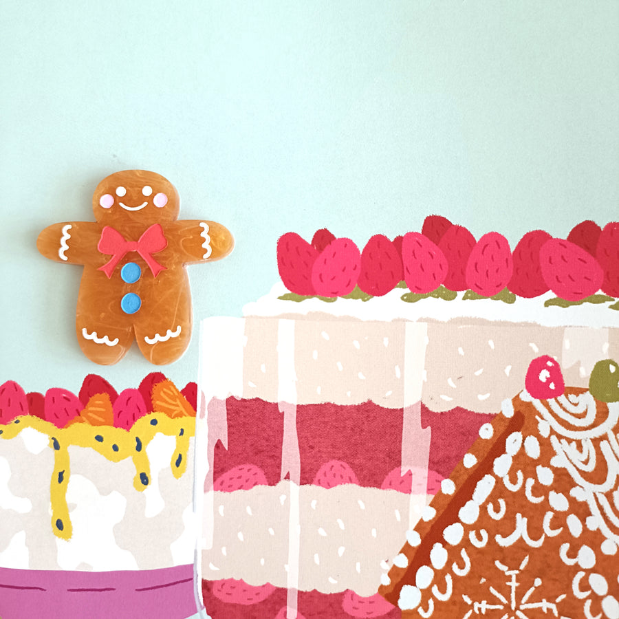 Bright and Bubbly : Christmas : Gingerbread Man Mini Brooch