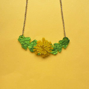 Happy Stuff Studio : Dandelion & Leaf Necklace [PRE-ORDER]