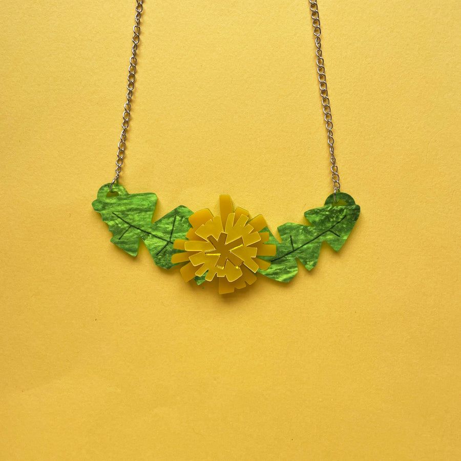 Happy Stuff Studio : Dandelion & Leaf Necklace [PRE-ORDER]