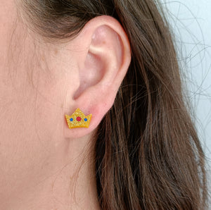 Bright and Bubbly : Whimsical Creatures : Crown Stud Earrings