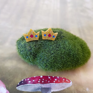 Bright and Bubbly : Whimsical Creatures : Crown Stud Earrings