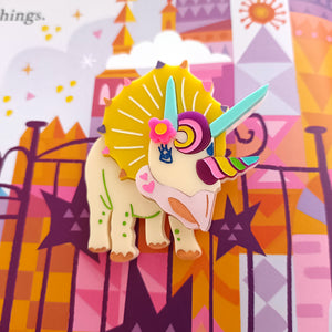 Bright and Bubbly : Roartastic : Twinkles the Triceratops Brooch