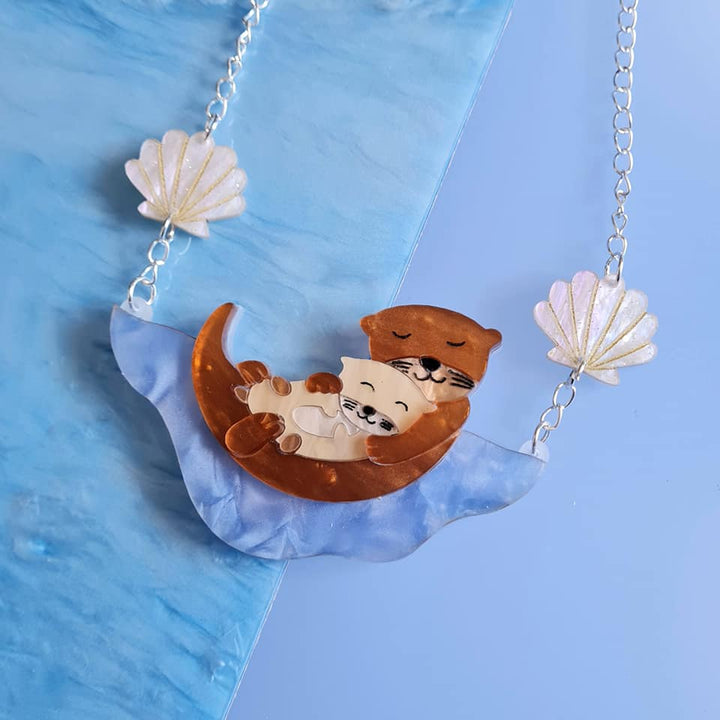 Cherryloco : Scottish Wildlife : Otter and baby necklace [PRE-ORDER]