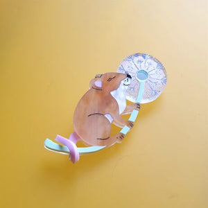 Cherryloco : Autumn : Make a Wish mouse brooch [PRE-ORDER]