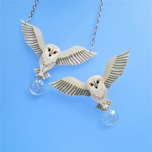 Cherryloco : Jareth the white barn owl brooch or necklace