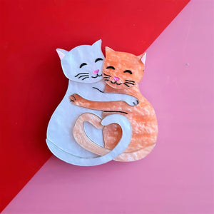Cherryloco : Valentines : The purrfect match cat brooch