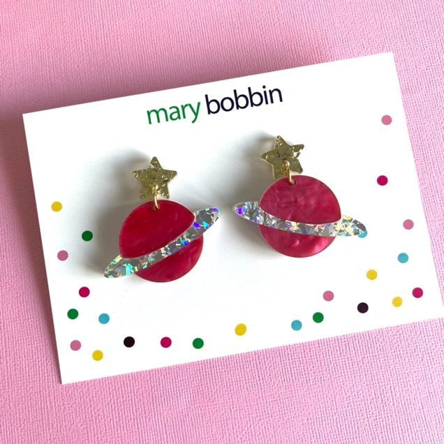Mary Bobbin : Solar Sista Dangles – Pink