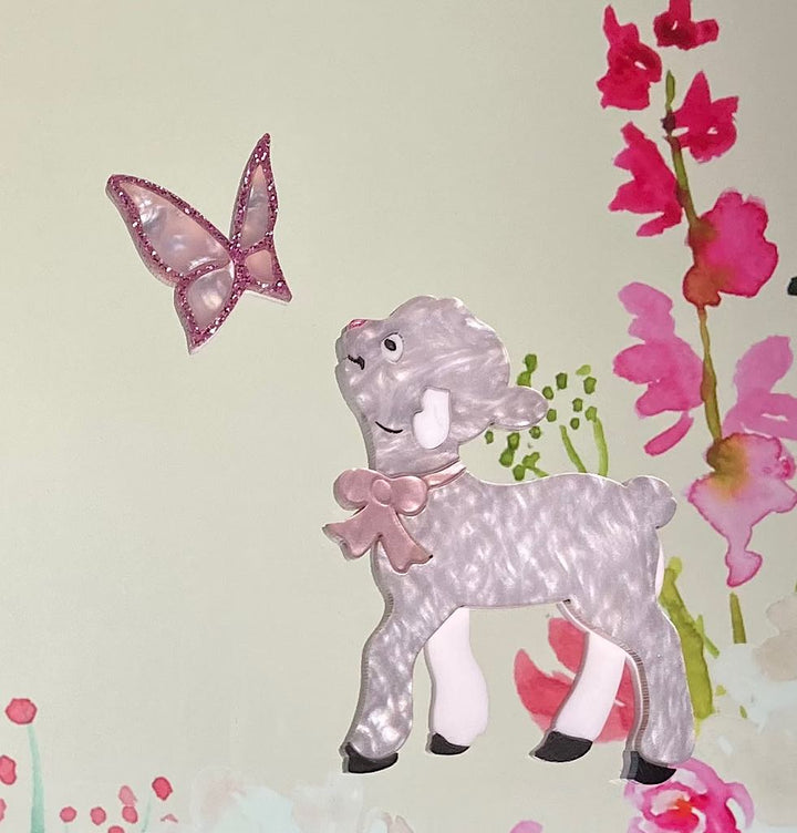Tantalising Treasures : Spring : Springtime Lamb Brooch Set