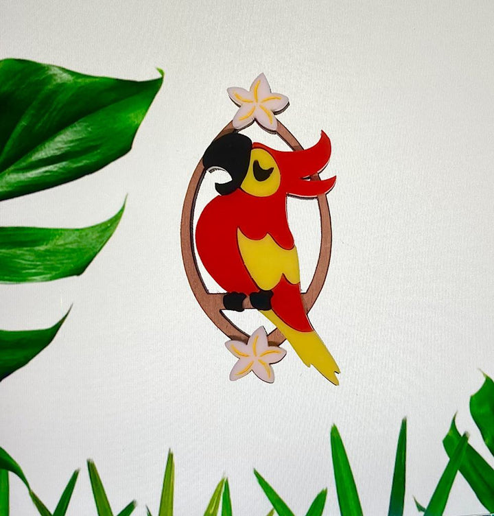 Tantalising Treasures : Land & Sea : Red Parrot Brooch [LUCKY LAST!]