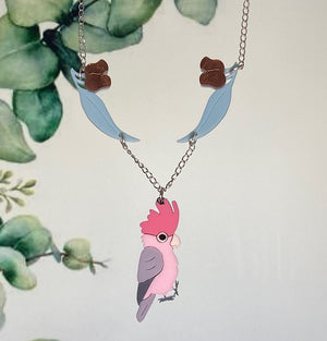 Tantalising Treasures : New Beginnings : Cheeky Chirper Galah Necklace [LUCKY LAST!]