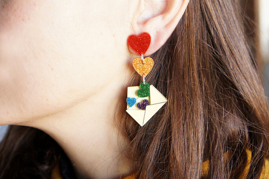 LaliBlue : Valentines : Love Letters Earrings [PRE-ORDER]
