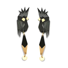 Bobbi Frances : Abstract Cockatoo Statement Dangle Earrings