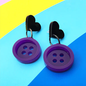 Little Pig Design : Acrylic Button Earrings with Edge