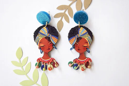 LaliBlue :  World Day : Afro Girl Earrings