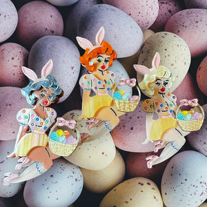 Lipstick & Chrome : Bunny Belle Brooch x Candy Doll Club - Fawn