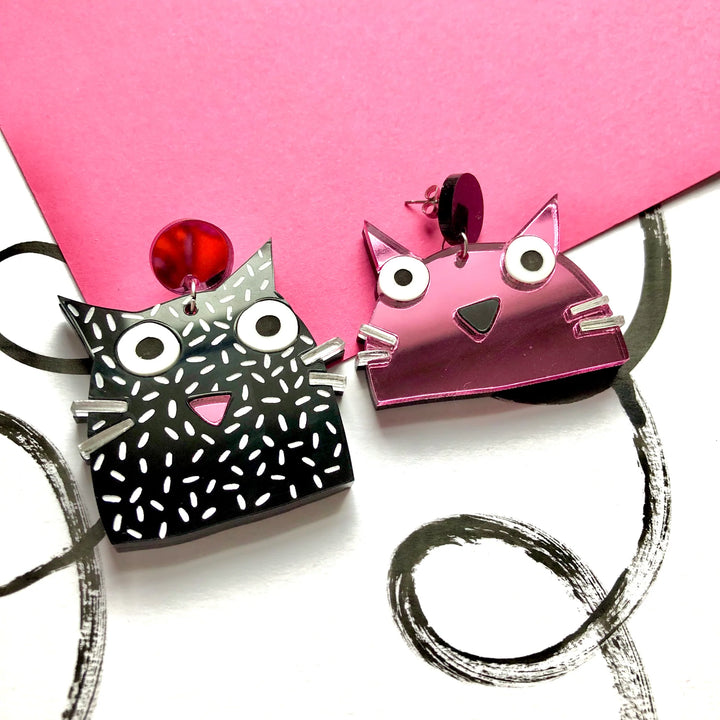 Happy Stuff Studio : Blake Beanz Cat Mis-matched Earrings