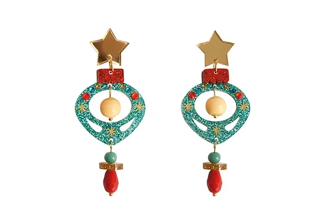 LaliBlue :  Christmas : Blue Christmas ornament Earrings [LUCKY LAST!]