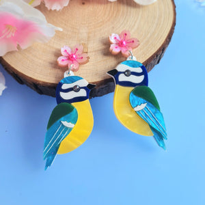 Cherryloco : Floral Collection : Bluetit Earrings