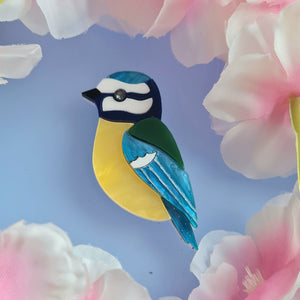 Cherryloco : Floral Collection : Bluetit Pin Brooch
