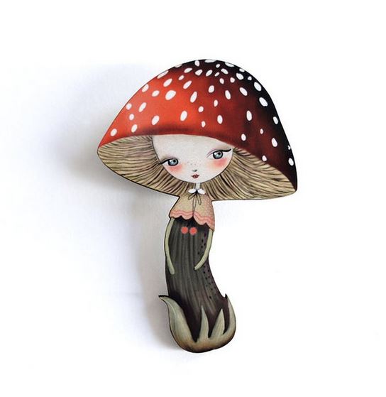 LaliBlue : Nature : Mushroom Brooch [PRE-ORDER]