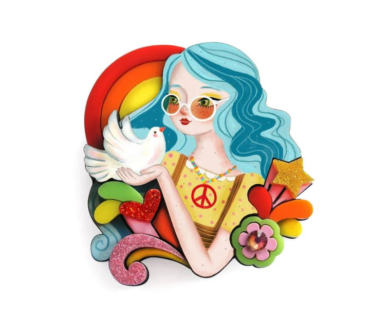 LaliBlue : Solidarity Collection : Hippie girl brooch  - Large