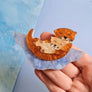 Cherryloco : Scottish Wildlife : Otter and baby brooch