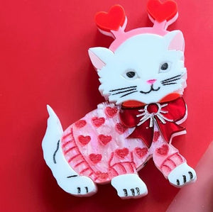 Cherryloco : Valentines : Feline loved up brooch