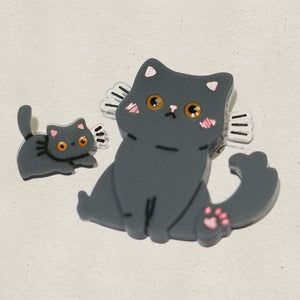 Lost Kiwi Designs : Lulu & Pebbles Cat Brooch Set
