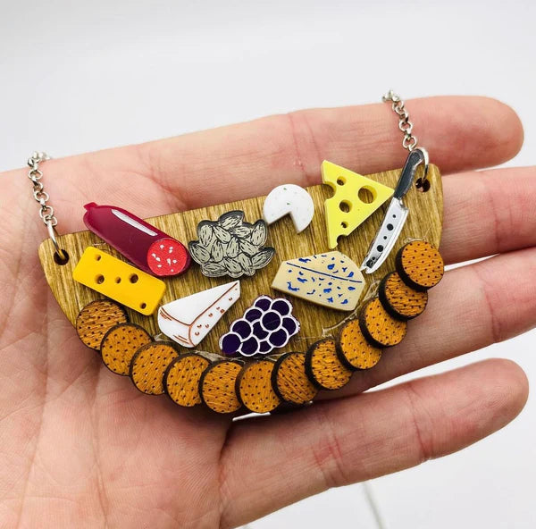 PolyPaige :  Cheese Board Necklace OR Brooch