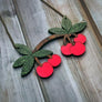 Leopard Print Bee : Cherry Necklace