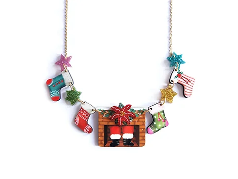 LaliBlue :  Christmas : Chimney with stocking necklace  [LUCKY LAST!]