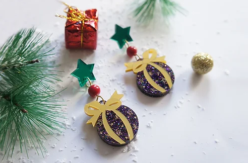 LaliBlue :  Christmas : Christmas Bulbs Earrings [PRE-ORDER]