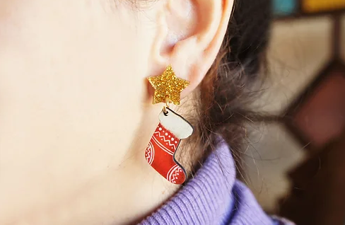 LaliBlue :  Christmas : Christmas Stocking Earrings [PRE-ORDER]