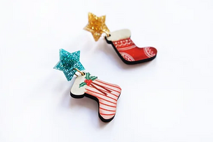 LaliBlue :  Christmas : Christmas Stocking Earrings [PRE-ORDER]