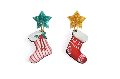 LaliBlue :  Christmas : Christmas Stocking Earrings [LUCKY LAST!]