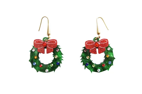 LaliBlue :  Christmas : Christmas Wreath Earrings