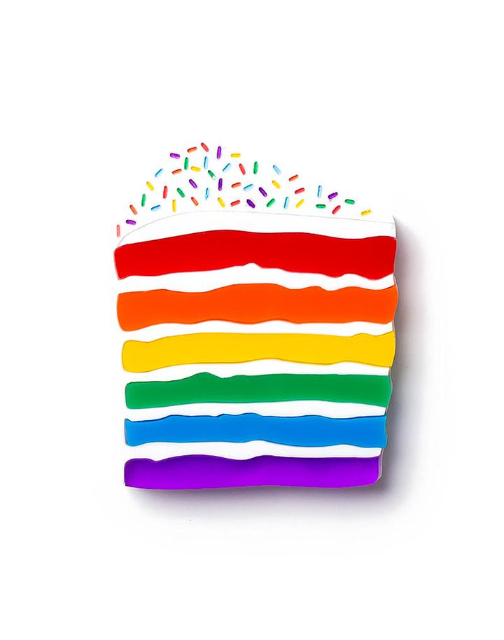 Martinis & Slippers : Rainbow Cake Slice Brooch