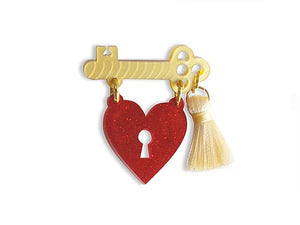 LaliBlue : Love : Heart padlock brooch [LUCKY LAST!]