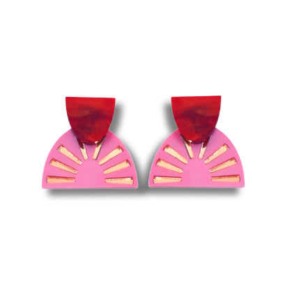 Bobbi Frances : Kirameki Collection : Pinku Aka Stud Earrings