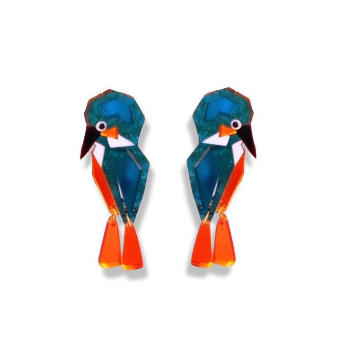 Bobbi Frances : Kirameki Collection : Common Kingfisher Dangle Earrings