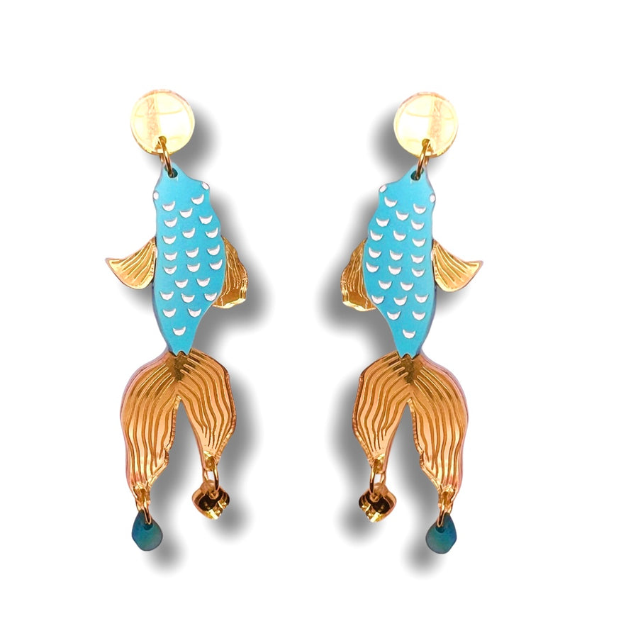 Bobbi Frances : Kyoto Calling : Koi Fish Statement Dangle Earrings