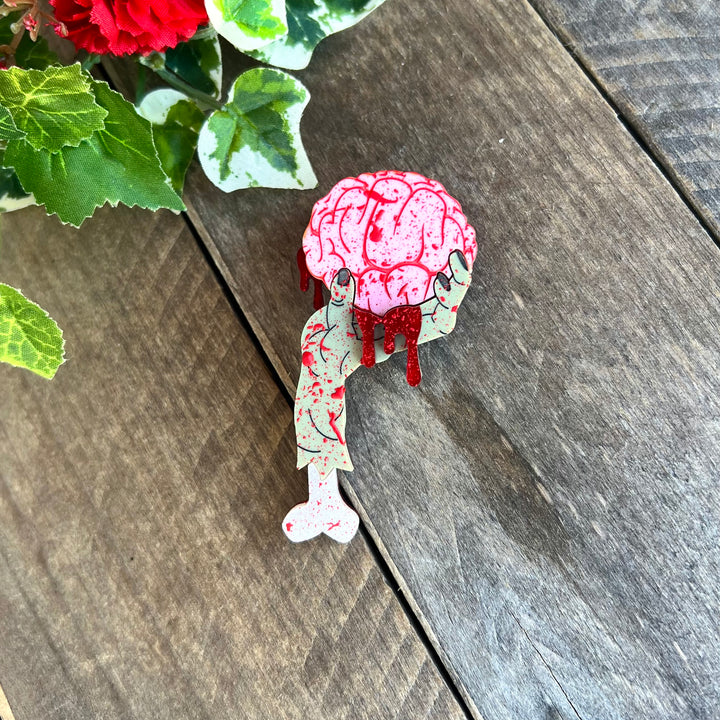 PolyPaige : Halloween :  Zombie Brains Brooch [LUCKY LAST!]